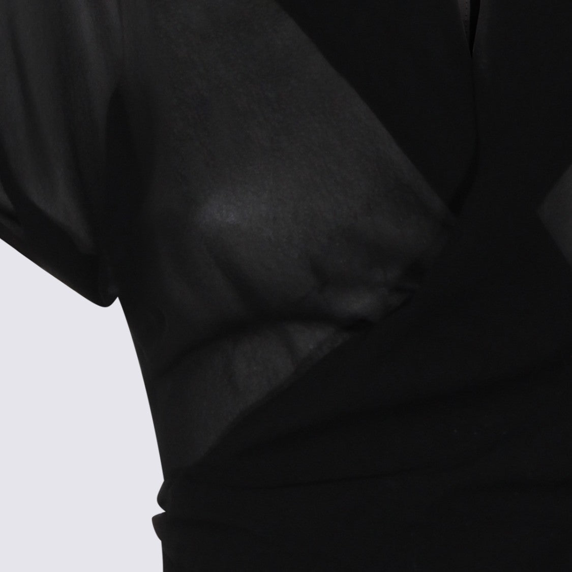 Rick Owens Translucent Silk Top With High Collar