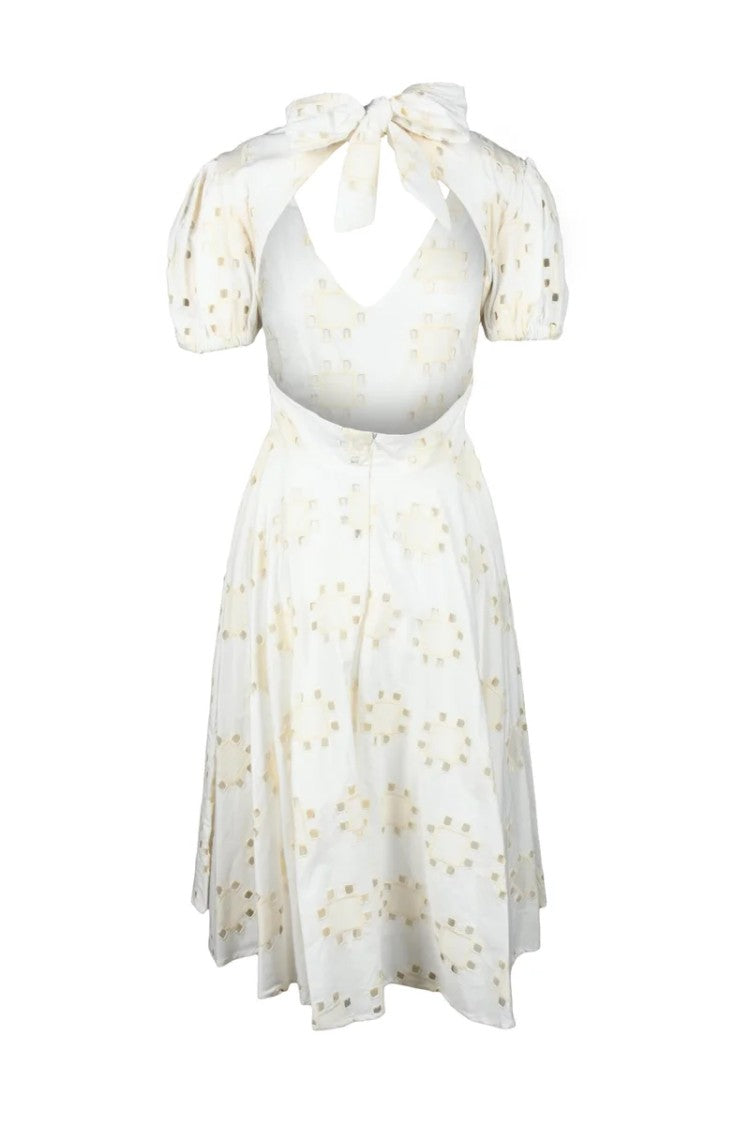 Giulia N Cotton Broderie Anglaise Dress - White