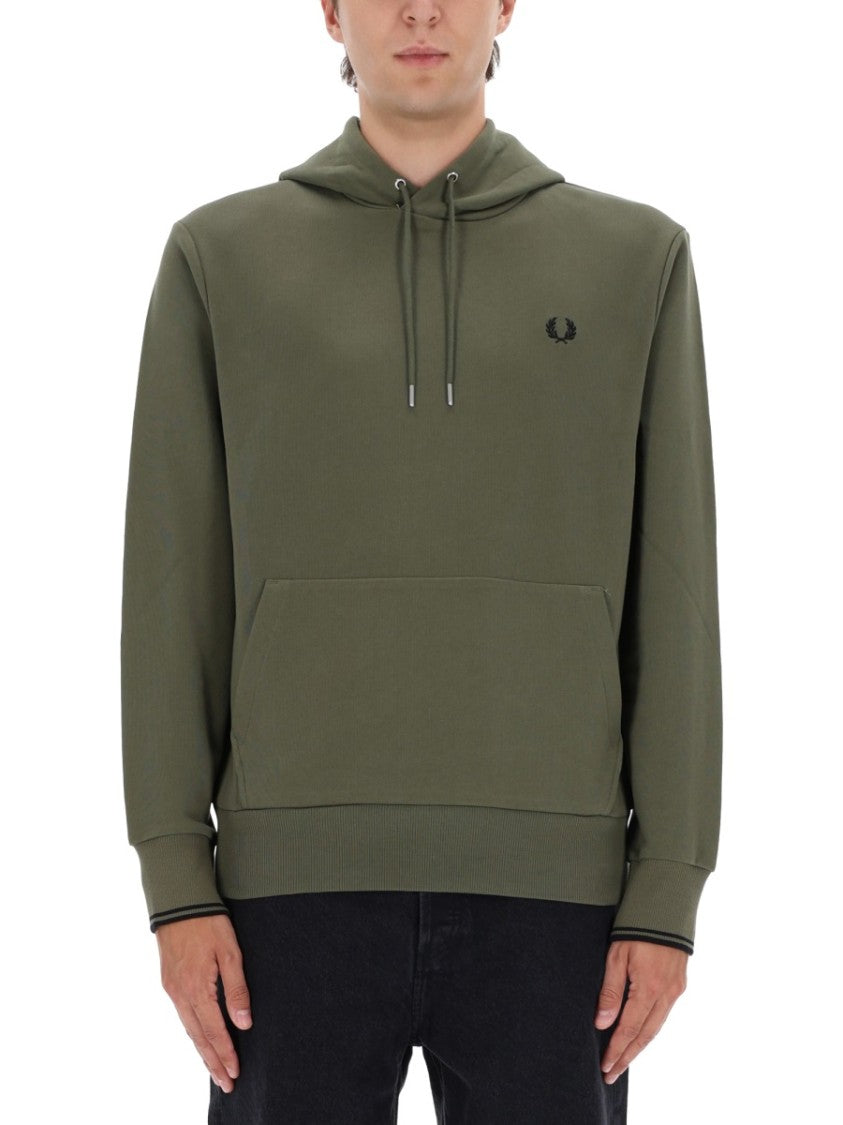 Fred Perry Olive Green Hoodie