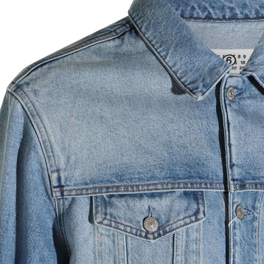 Mm6 By Maison Margiela Light Blue Denim Jacket With Classic Design Elements