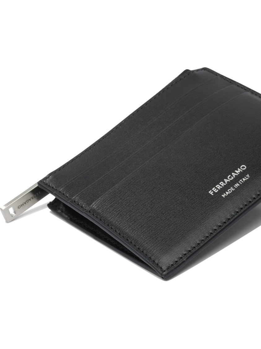 Ferragamo Slim Black Calf Leather Wallet