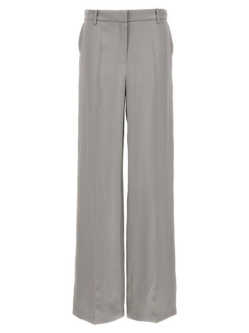 Magda Butrym Satin Straight Leg Pants With Central Crease