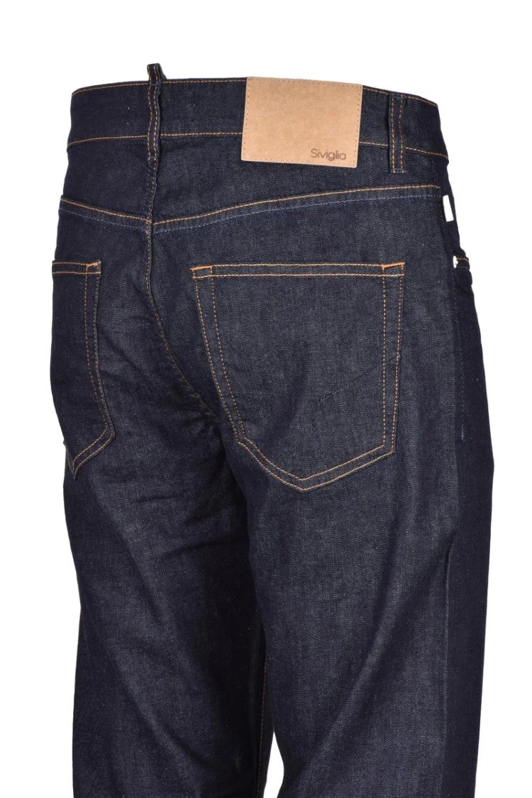 Siviglia Blue Cotton Lyocell Elastane Slim Jeans