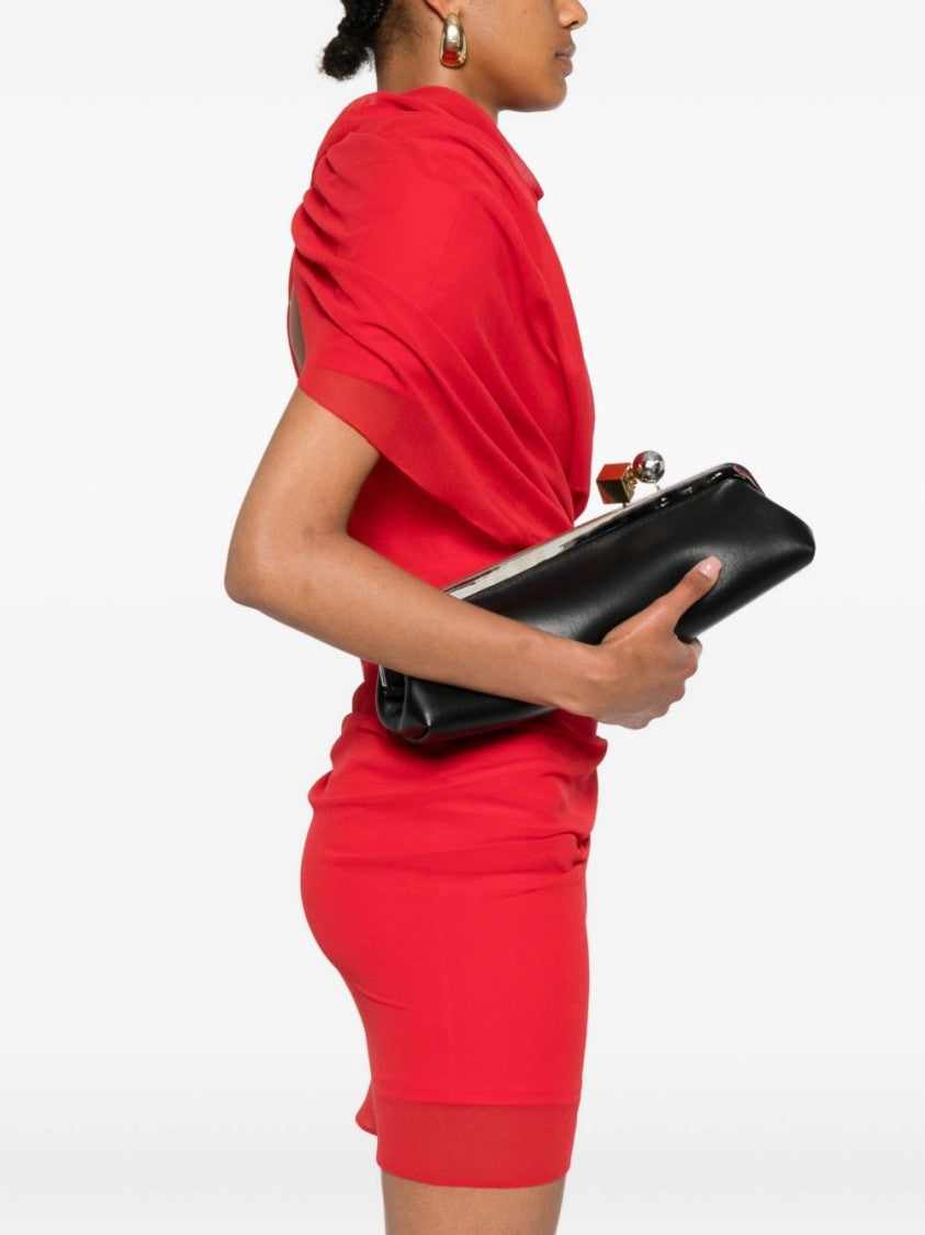 Jacquemus Black Structured Clasp Closure Shoulder Bag