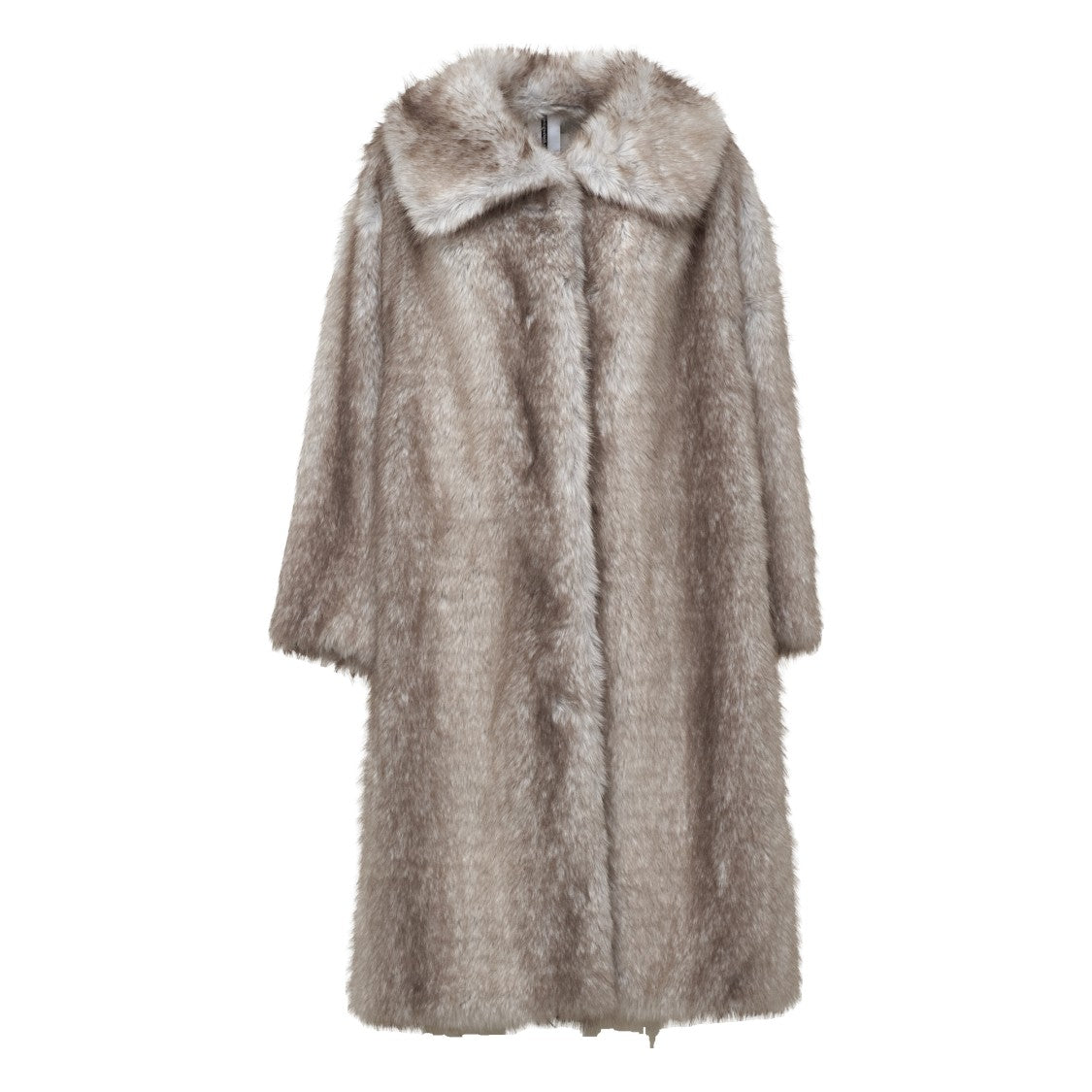 Sword Plush Wide Collar Long Faux Fur Coat