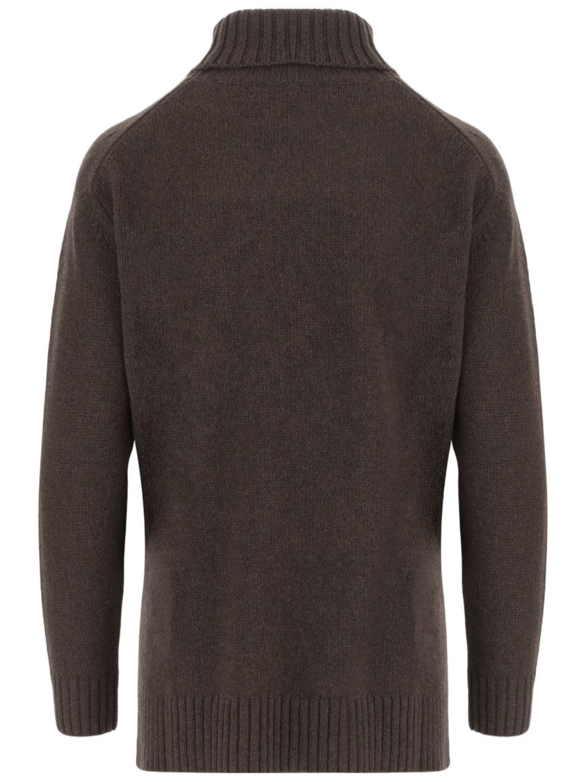 Bruno Manetti Virgin Wool And Cashmere Turtle Neck Sweater