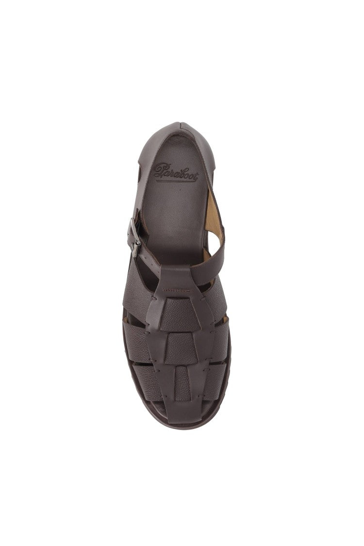 Paraboot Handcrafted Woven Calfskin Leather Fisherman Sandals