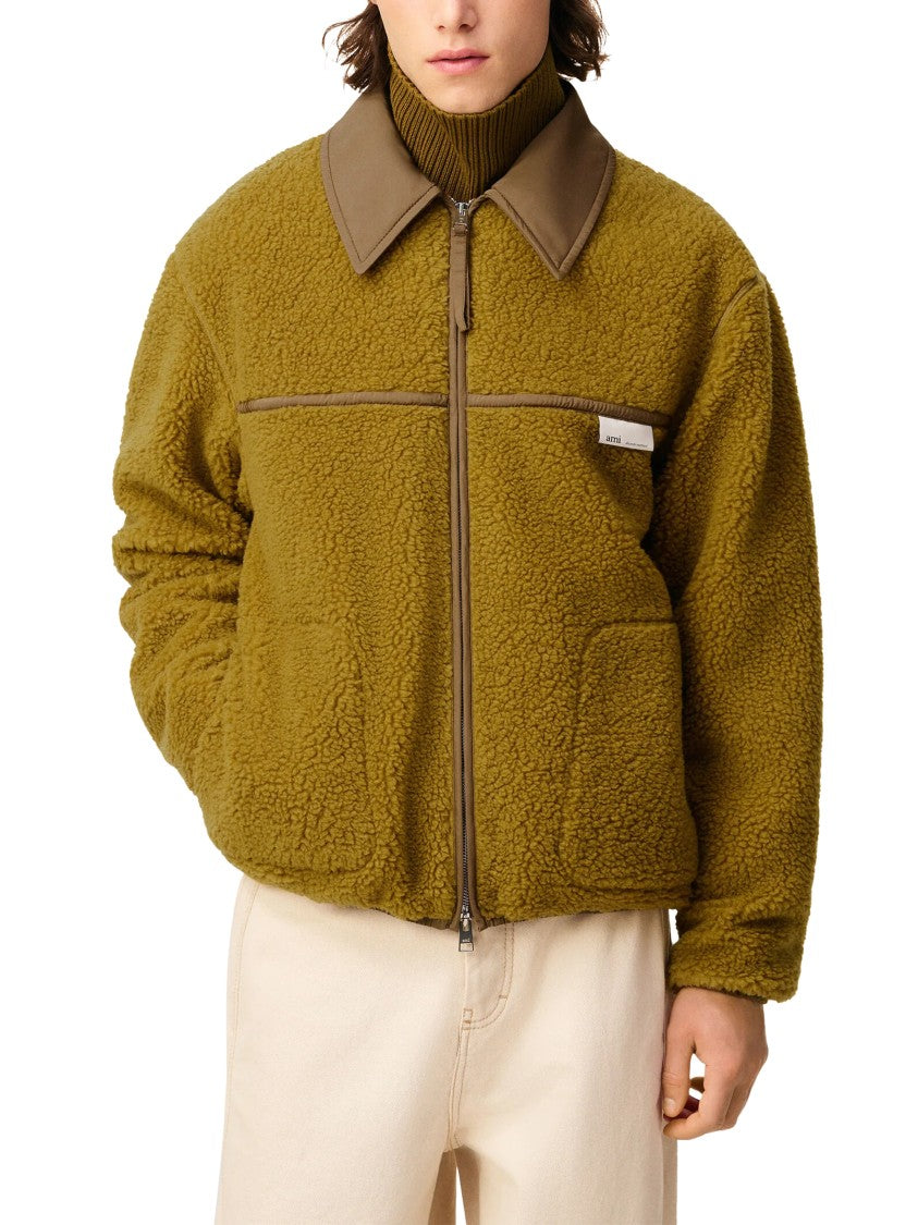 Ami Zip-Up Jacket With Structured Silhouette