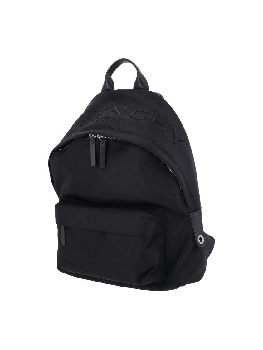 Givenchy Black Cargo Embroidered Logo Canvas Backpack