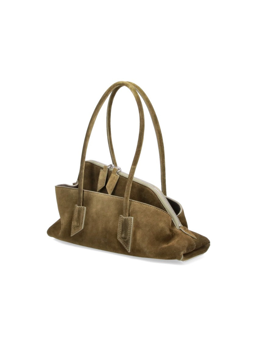 The Attico Slouchy Suede-Like Tote With Dual Zipper Closure