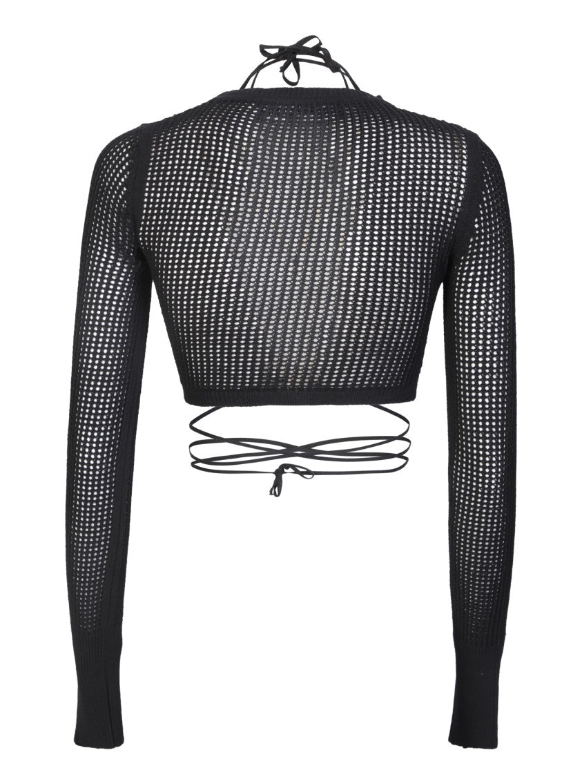 Andreâdamo Beige Crop Knitwear