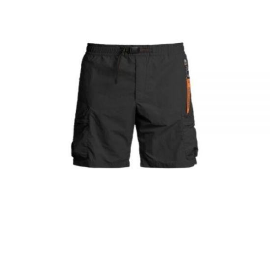 Parajumpers Black Mid-Thigh Shorts With Adjustable Drawstring And Functional Pockets