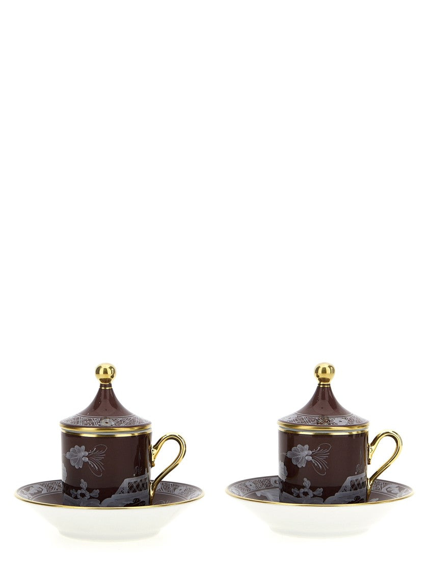 Ginori 1735 Set Of 2 Cups With Saucer And Lid