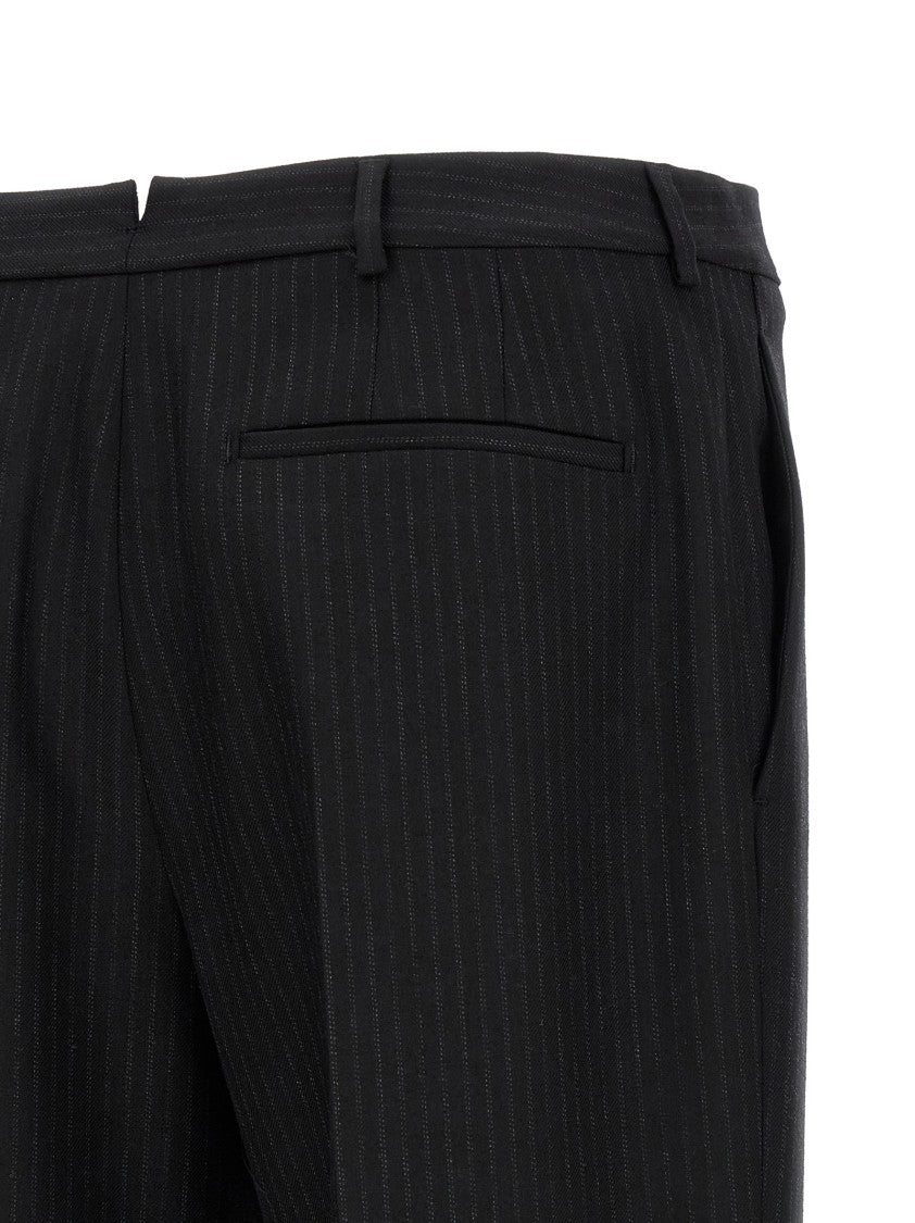 Saint Laurent Pinstripe Patterned Tailored Wool Trousers