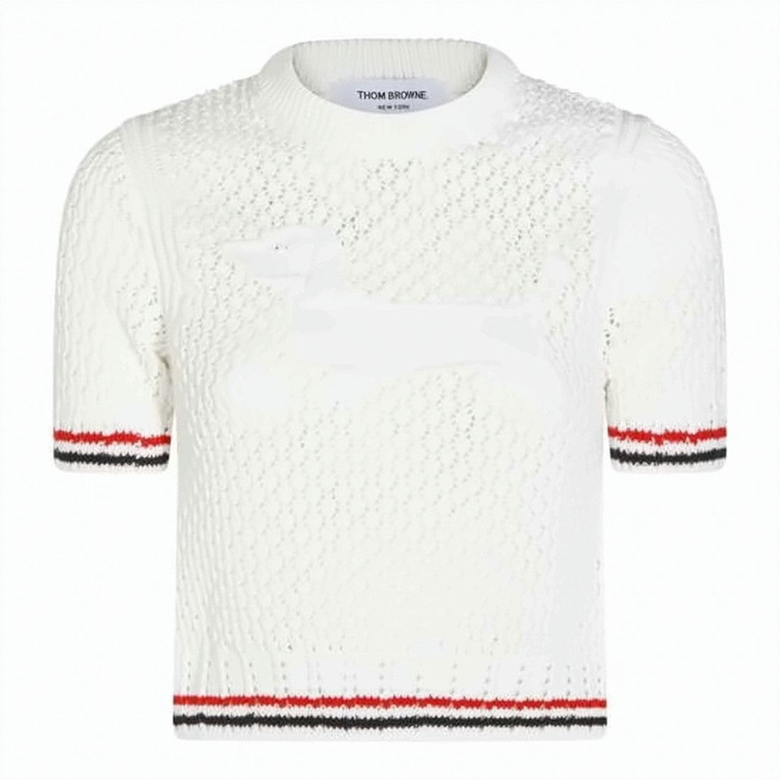 Thom Browne Textured Pointelle Knit Top