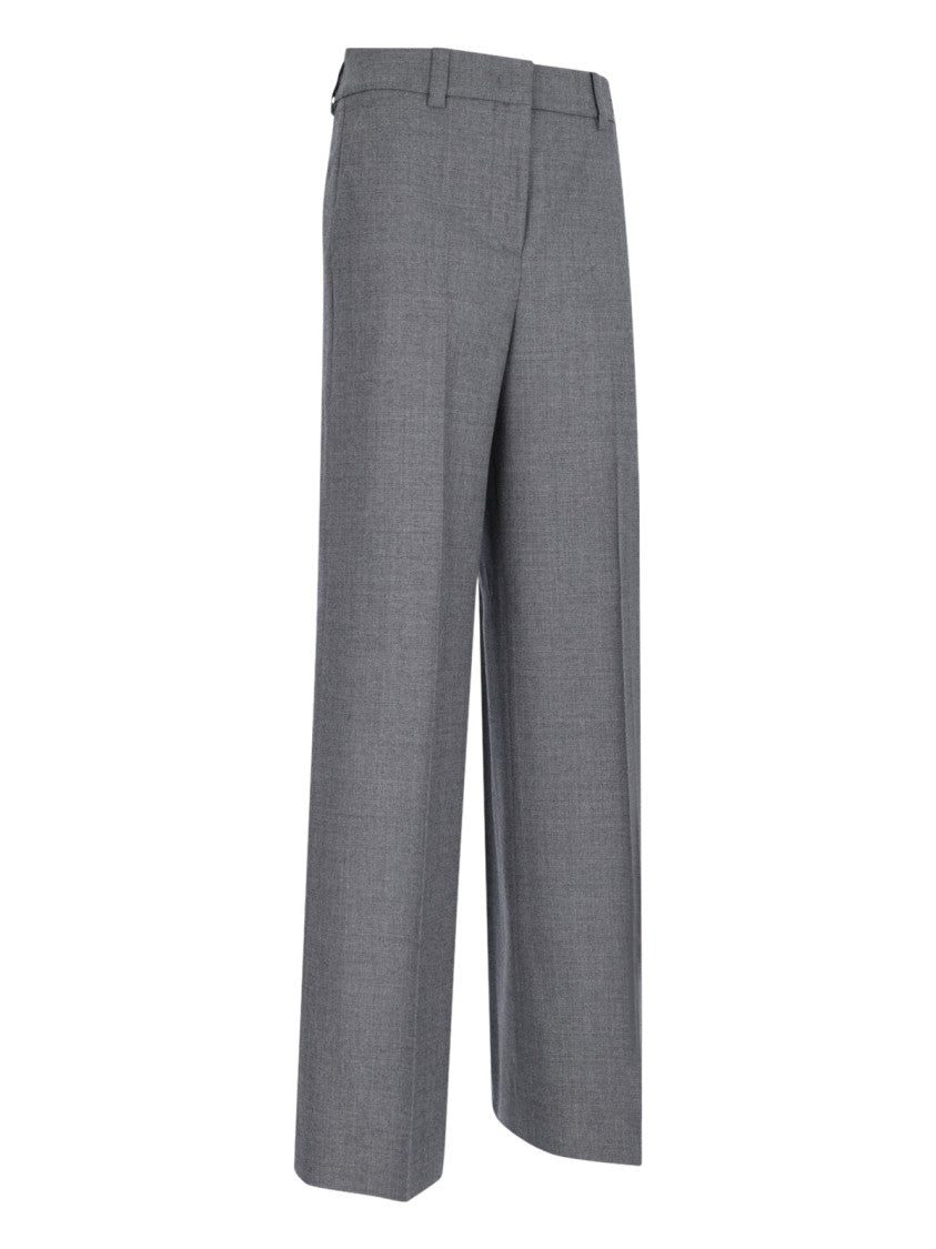Incotex Wide-Leg Neera Trousers In Gray Virgin Wool