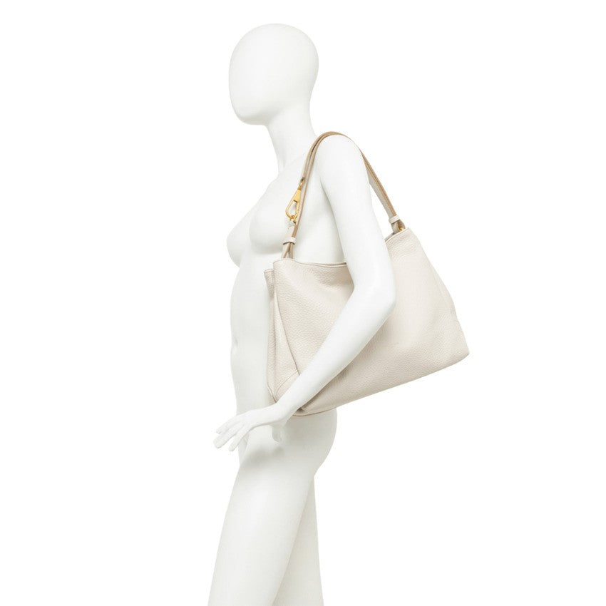Gianni Chiarini Sand Textured Leather Handbag With Magnetic Closure
