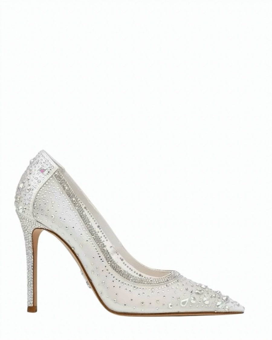 Steve Madden Encaged Ivory Pointed Rhinestone Stiletto Heels