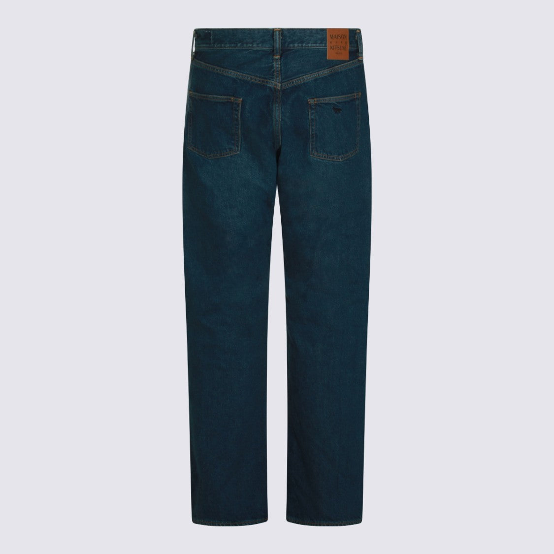 Maison Kitsuné Straight-Leg Denim Jeans With Copper Rivets And Leather Patch