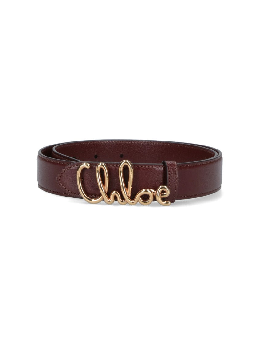 Chloé Adjustable Brown Calf Leather Belt