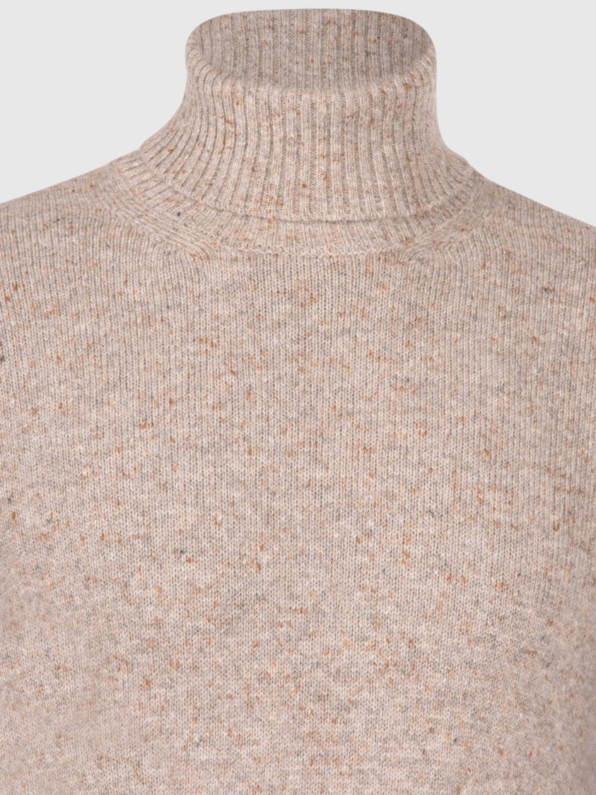 Gran Sasso 2-Ply Cashmere Blend Tweed Turtleneck Sweater
