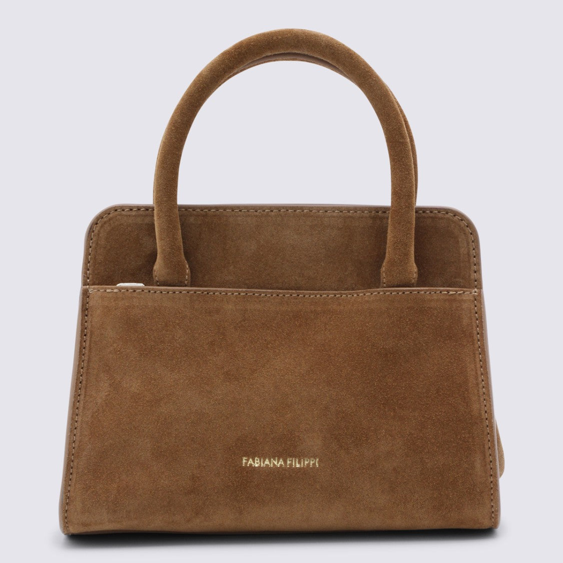Fabiana Filippi Structured Suede Top Handle Bag With Silver-Tone Hardware