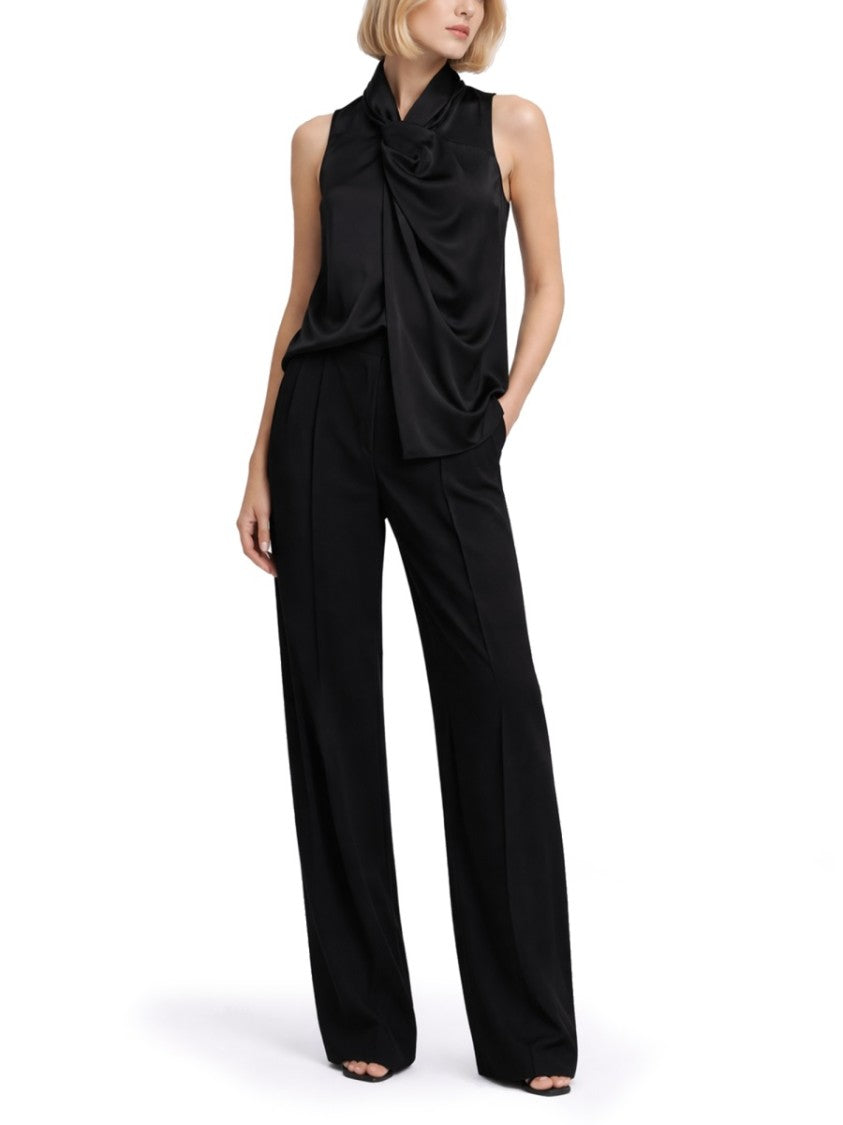 Theory Neutrals Draped Front High Neck Top