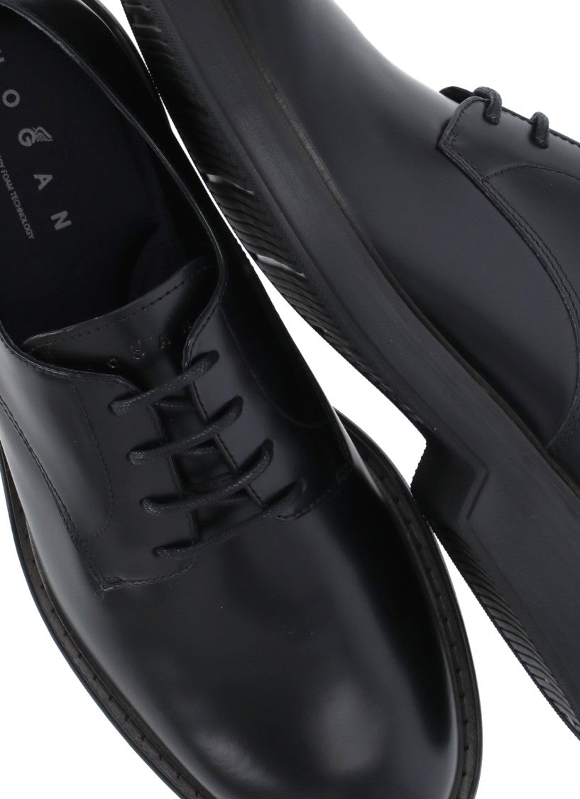 Hogan Black Patent Leather Brogues
