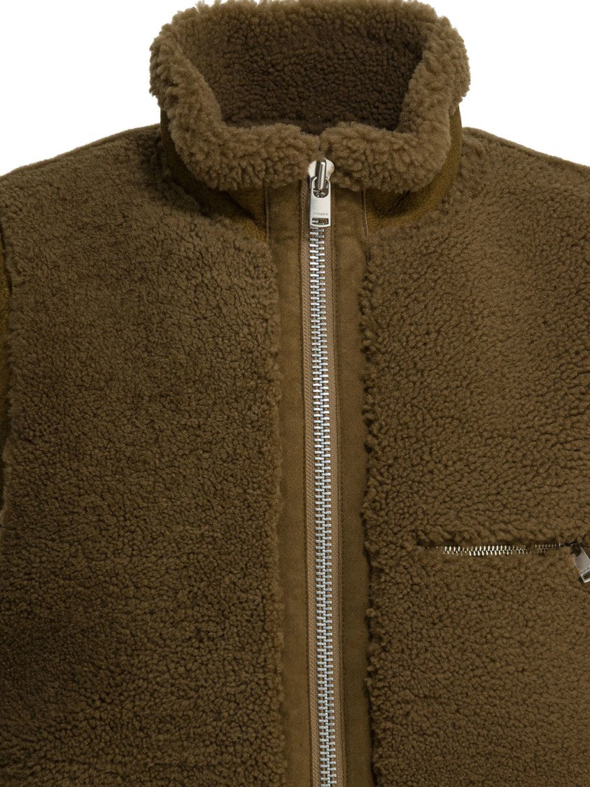 Nonnative Plush Shearling Sleeveless Jacket With High Collar And Zippered Pockets
