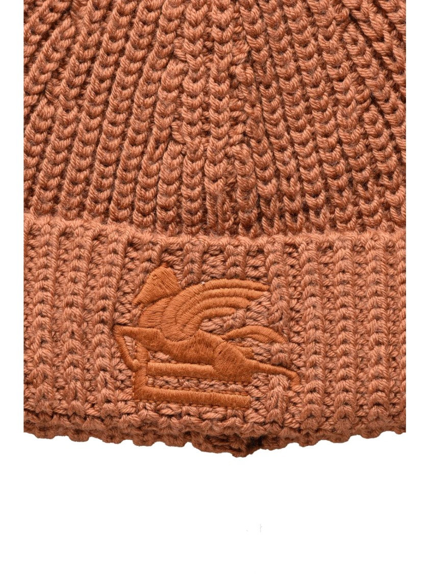 Etro Brown Wool Beanie Hat