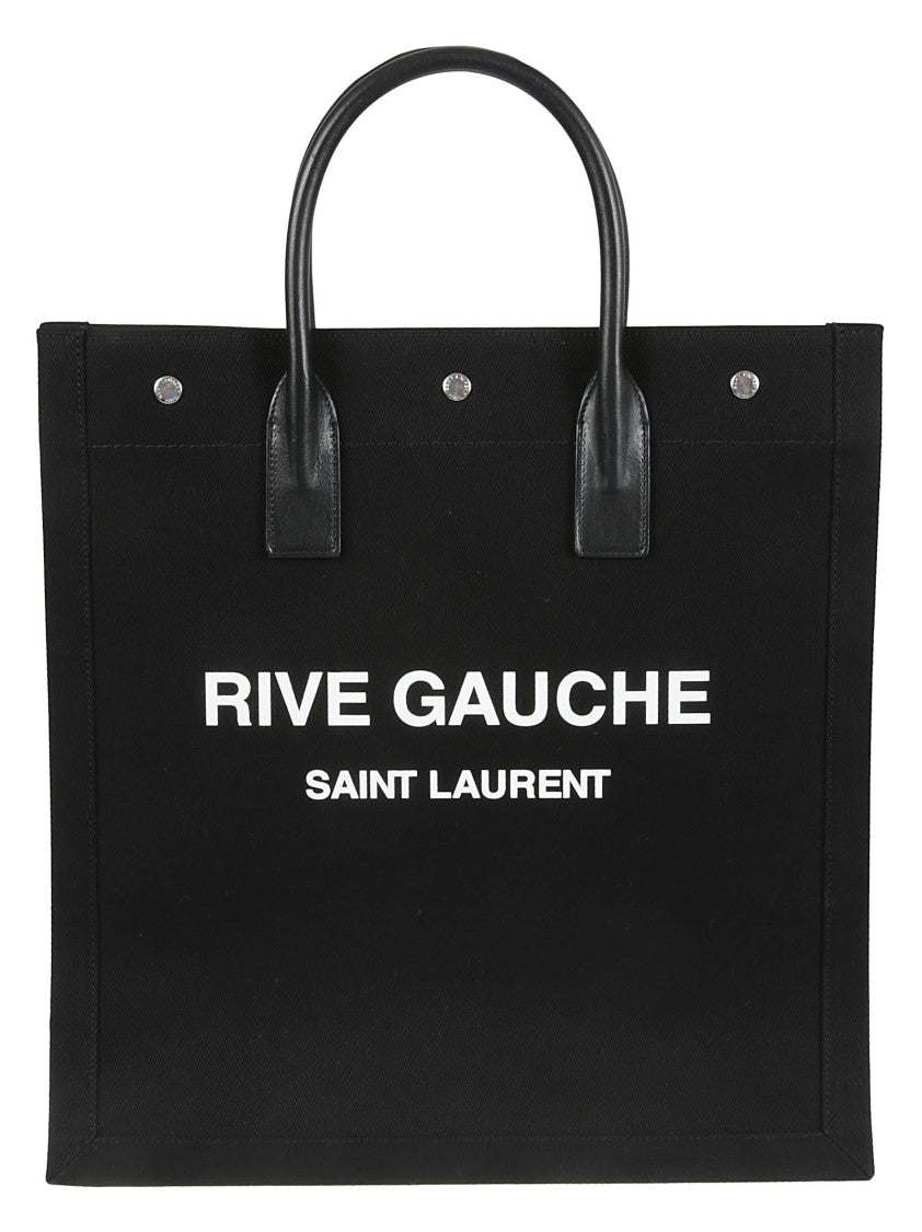 Saint Laurent Structured Black Canvas Tote