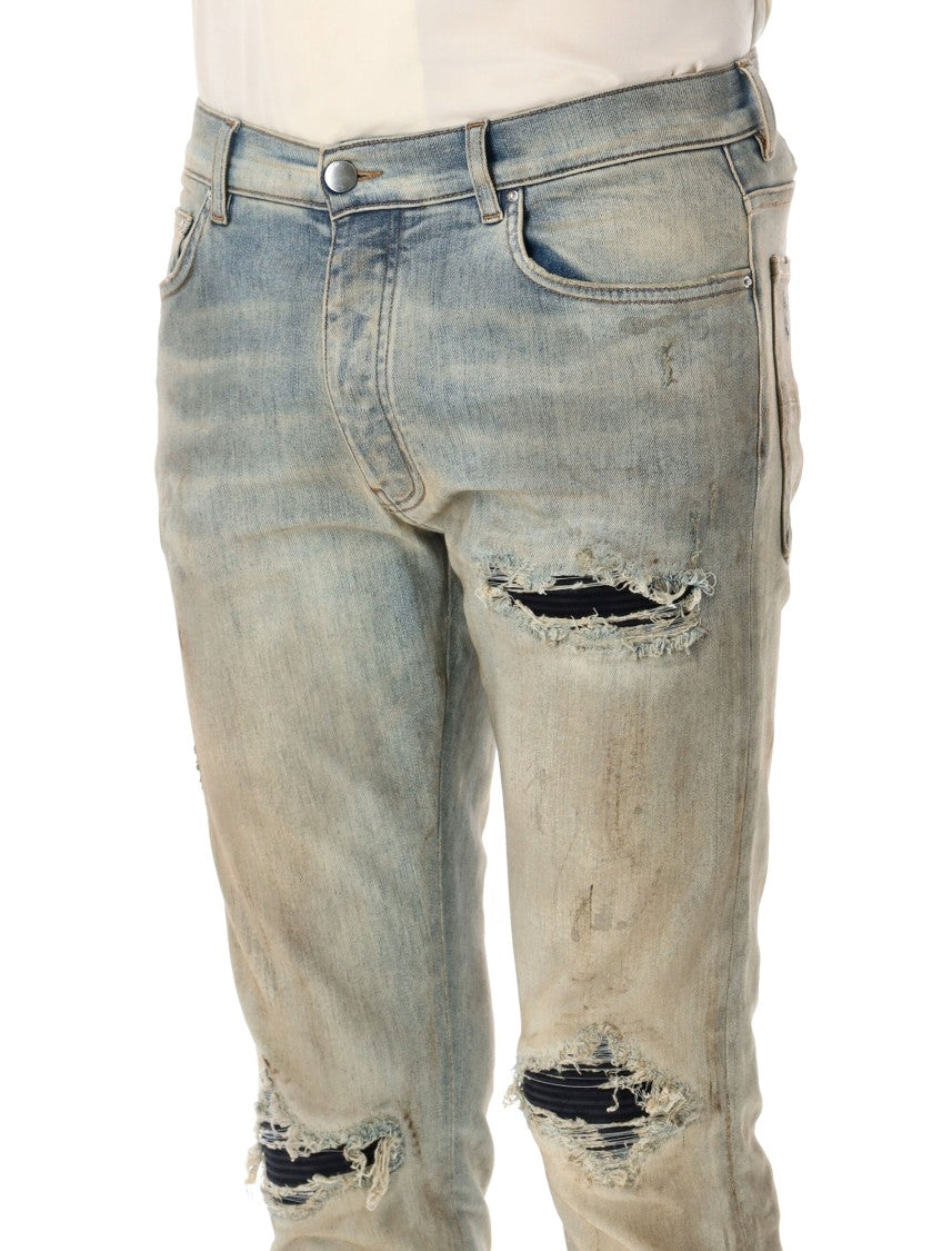 Amiri Mx1 Faded Distressed Suede Jeans