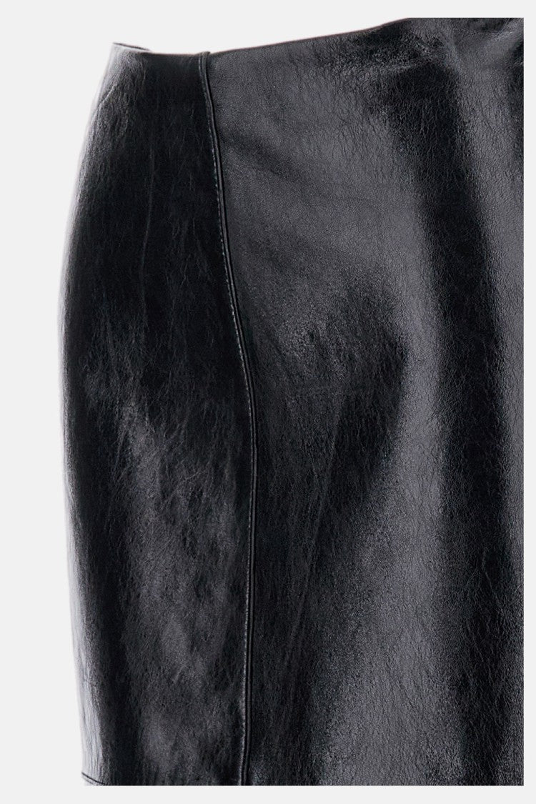 Sportmax Sculpted Leather Midi Skirt