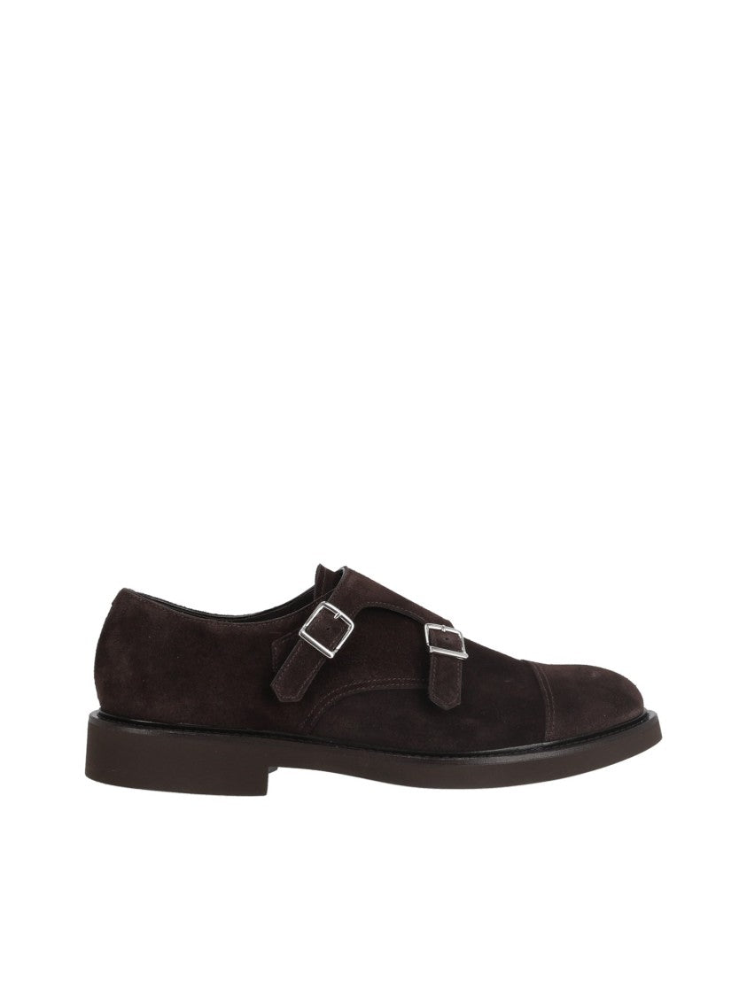 Doucal's Visone Terre Double Buckle Cap Toe Suede Shoes