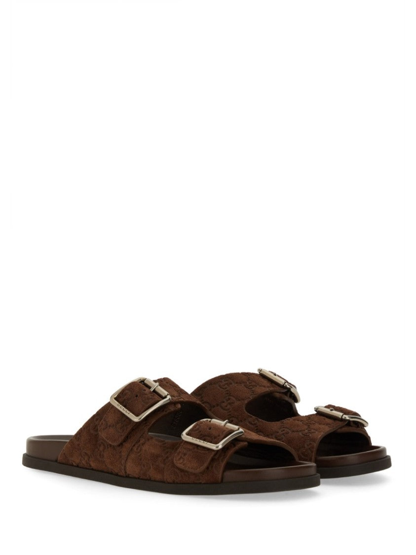 Gucci Leather Slider Sandal With Minimalist Design