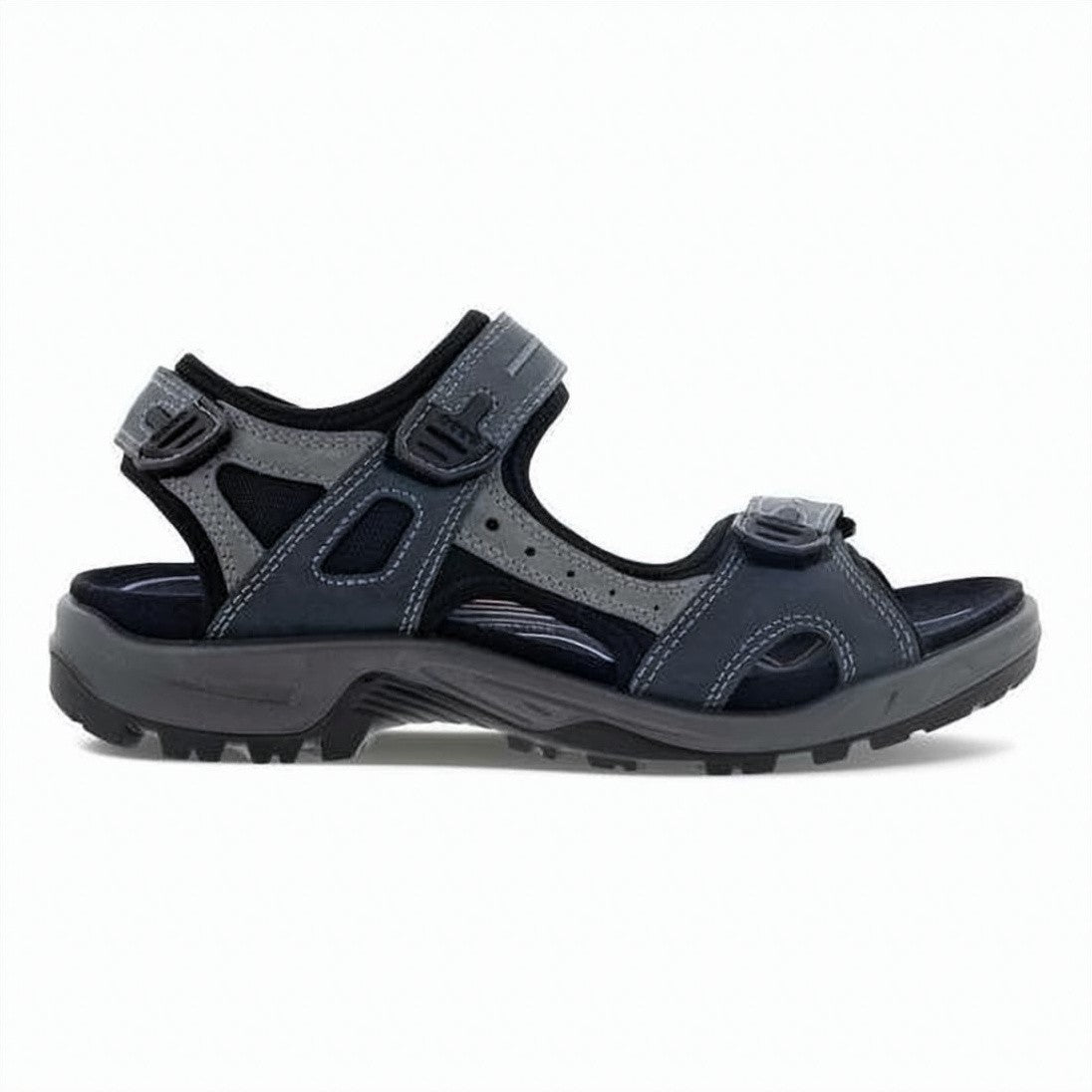 Ecco Rugged Grey Sandals With Adjustable Leather Straps