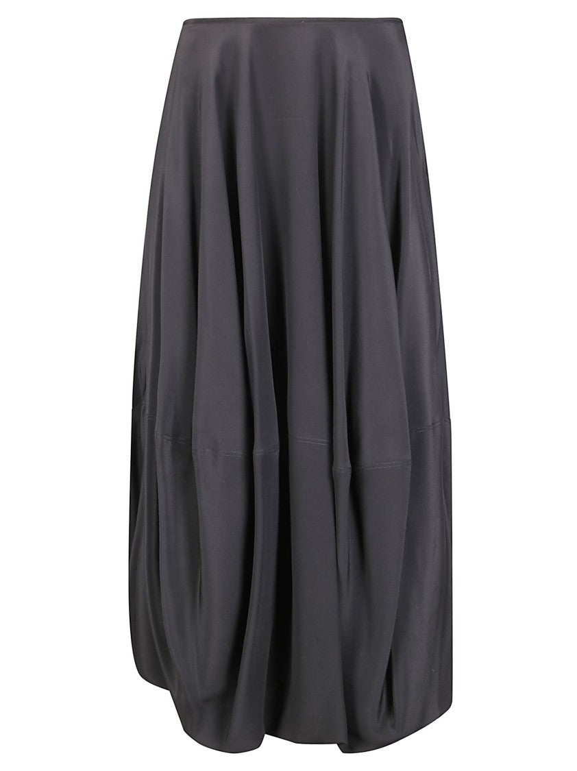 Lemaire Balloon Skirt With Gathered Waist And Silken Contrast