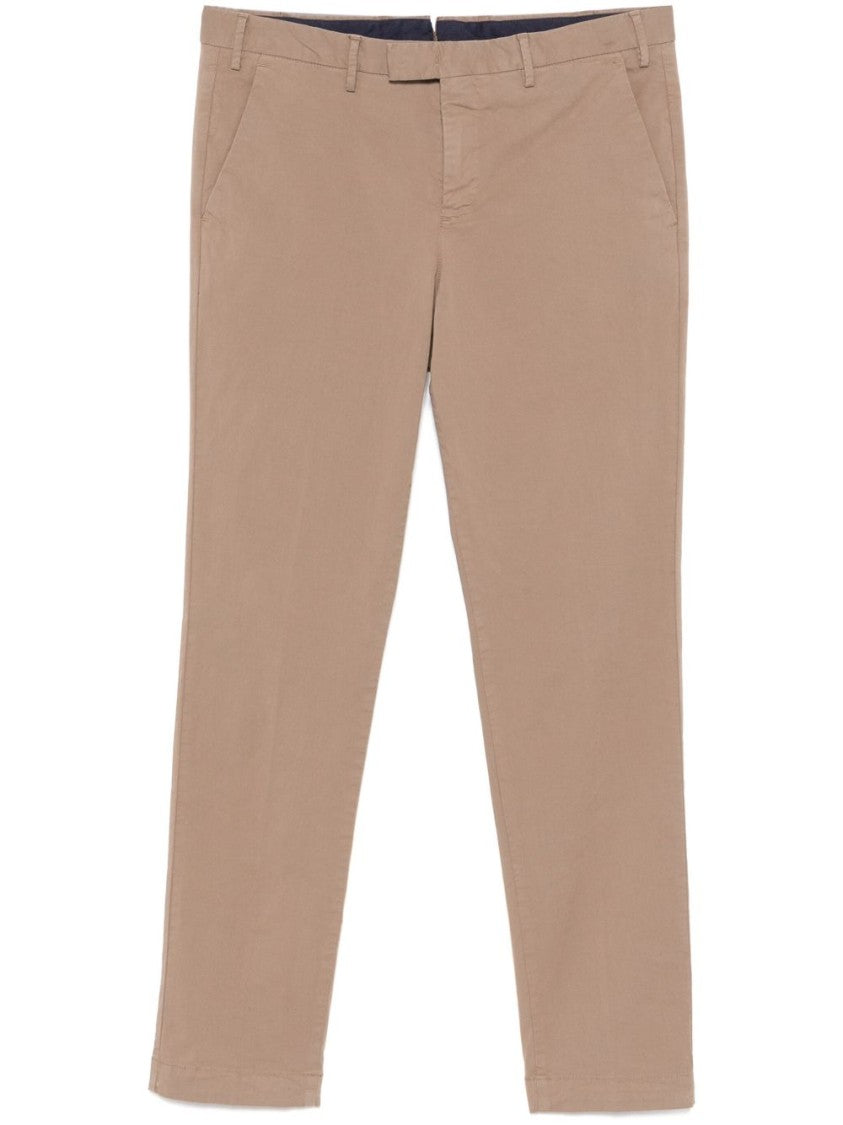 Pt Torino Brown Trousers With Hidden Closure