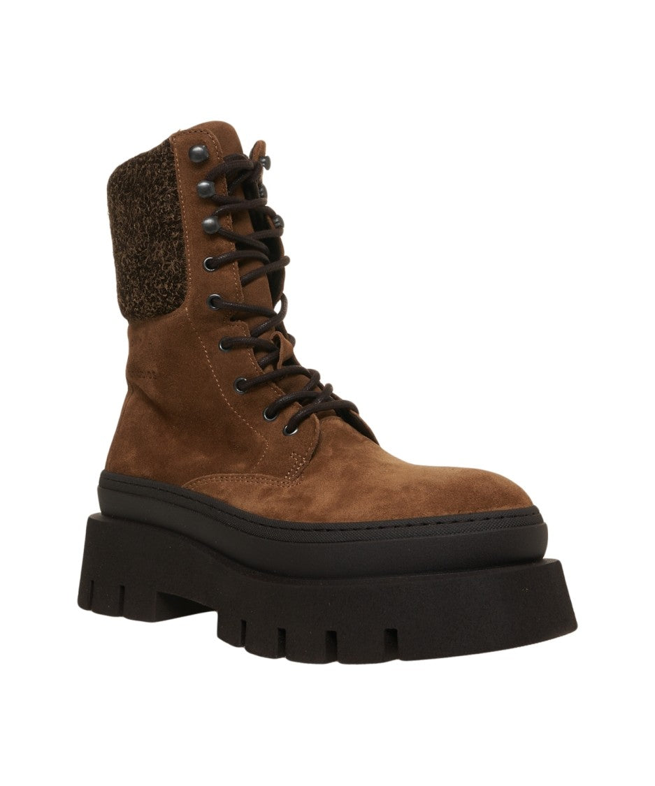 Copenaghen Suede Ankle Boots With Lace-Up Closure