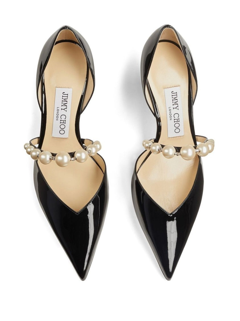 Jimmy Choo Pointed Toe Pumps With Faux-Pearl Embellishment