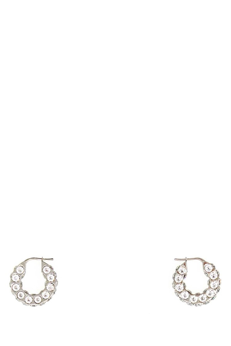 Amina Muaddi Embellished Metal Small Jaheel Earrings
