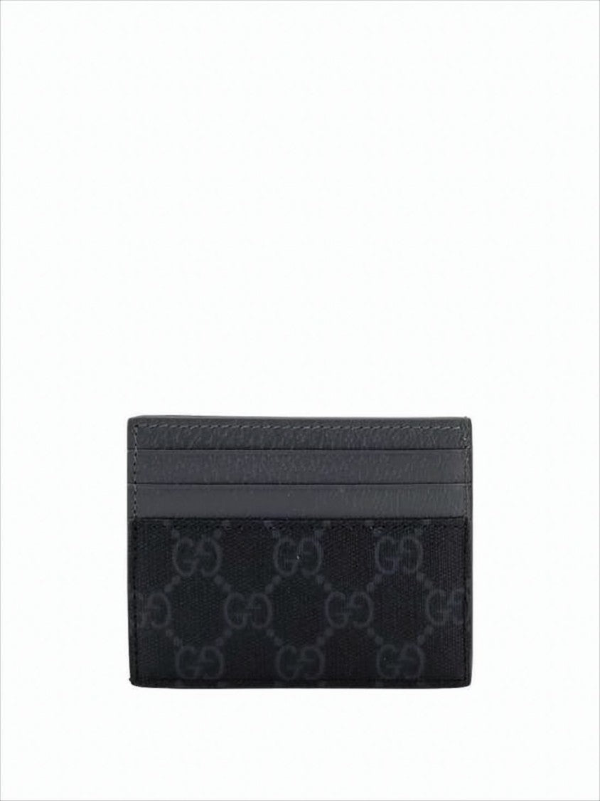 Gucci Canvas Card Wallet With Interlocking G Motifs