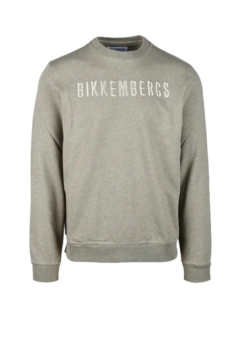 Bikkembergs Grey Crewneck Cotton Sweatshirt