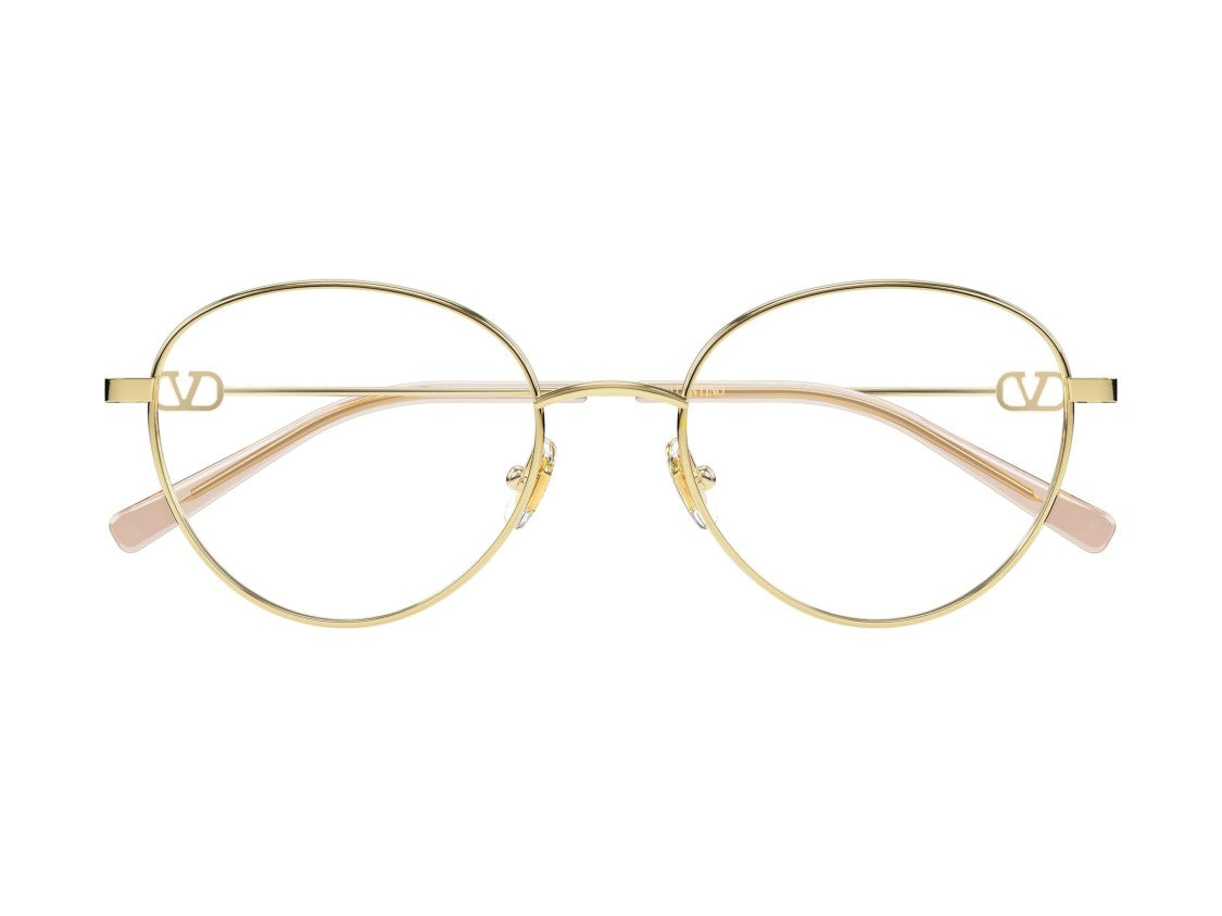 Valentino Gold Pink Vg0031o Round Eyeglasses