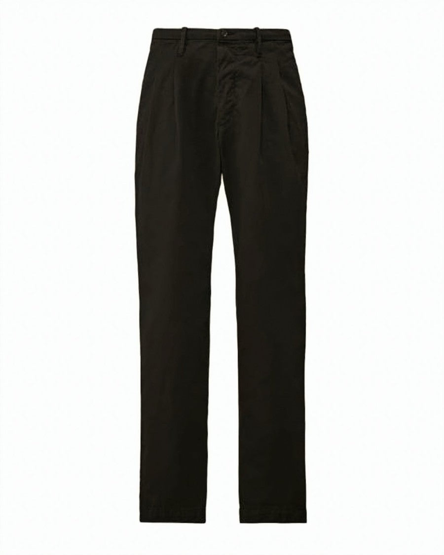 C.P. Company Tailored Black Straight Pants With Pleats And Structured Fit