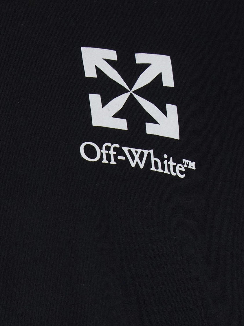 Off-White Contrast Logo Black Cotton T-Shirt