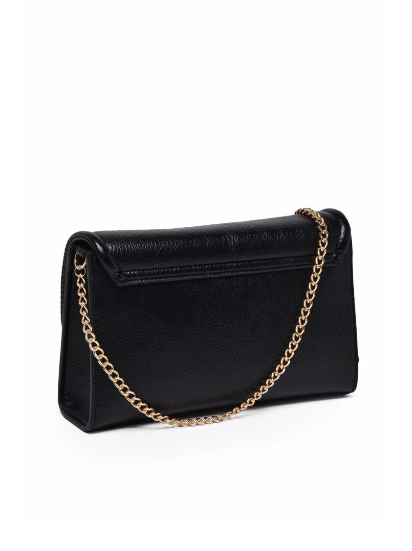 Love Moschino Textured Crossbody Bag With Gold-Tone Hardware And Practical Clip Closure