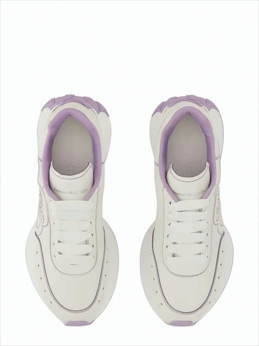 Alexander Mcqueen Lavender-Accented White Sneakers