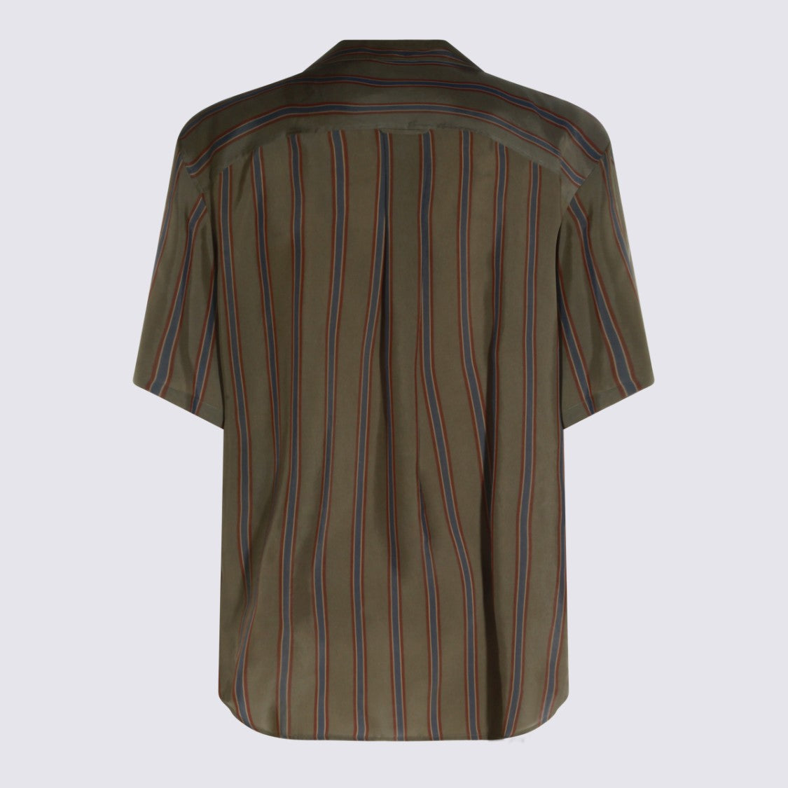Saint Laurent Short-Sleeve Relaxed Fit Striped Shirt With Classic Collar