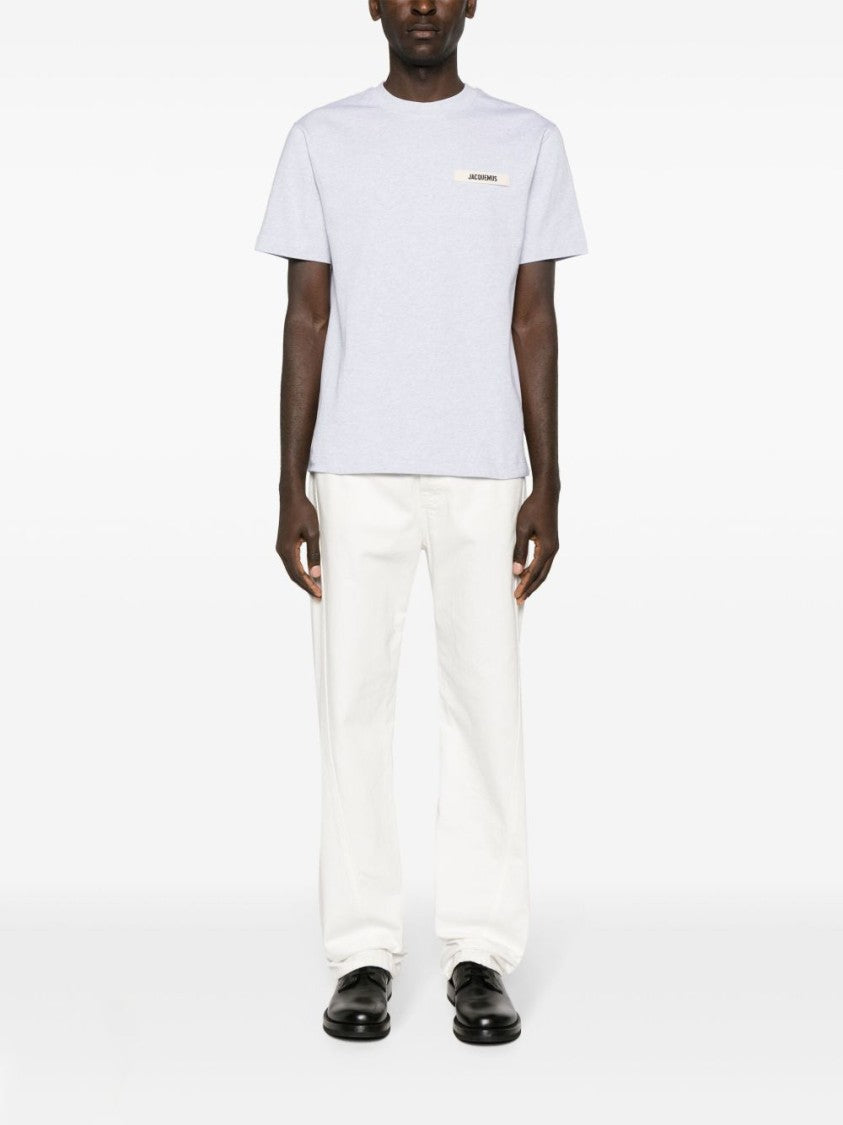 Jacquemus Minimalist Grey T-Shirt With Classic Crew Neckline